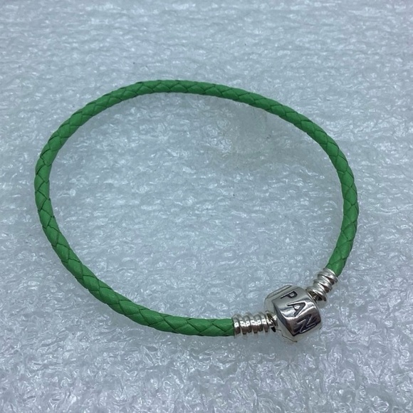Pandora,”19CM Light Green Braided Leather “ Bracelet - Picture 4 of 4